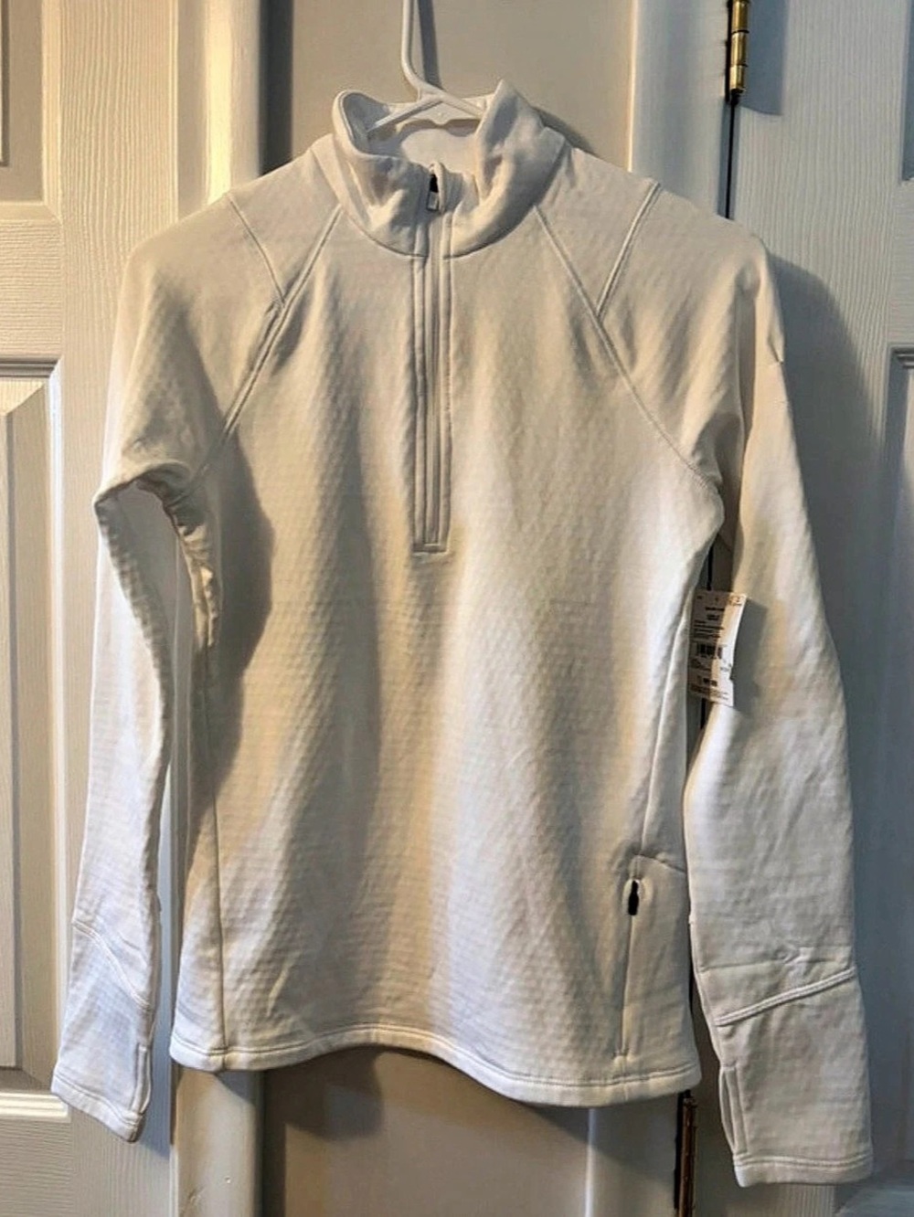 DSG Run Grid 1/4 Zip Quarter Zip Pullover White XS NWT
